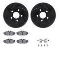 Dynamic Friction Co 8512-54315, Rotors-Drilled and Slotted-Black w/ 5000 Advanced Brake Pads incl. Hardware, Zinc Coated 8512-54315